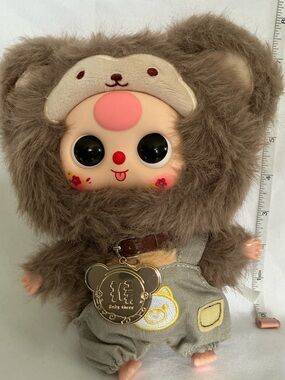 Baby Three Chinese Zodiac Monkey Plush Pendant with Boba Eyes